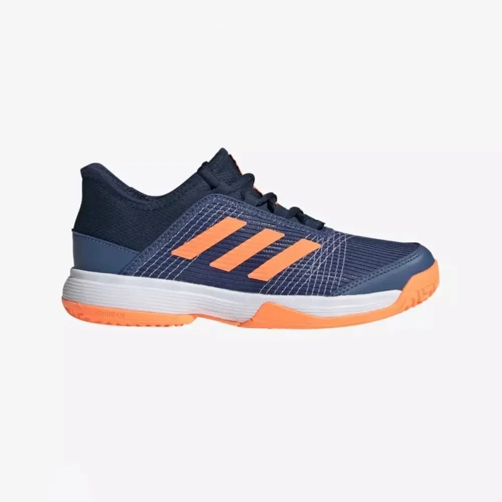 Adidas Kids' Blue and Orange Sneakers; Size 3.5 but fits women’s Size 5 too!